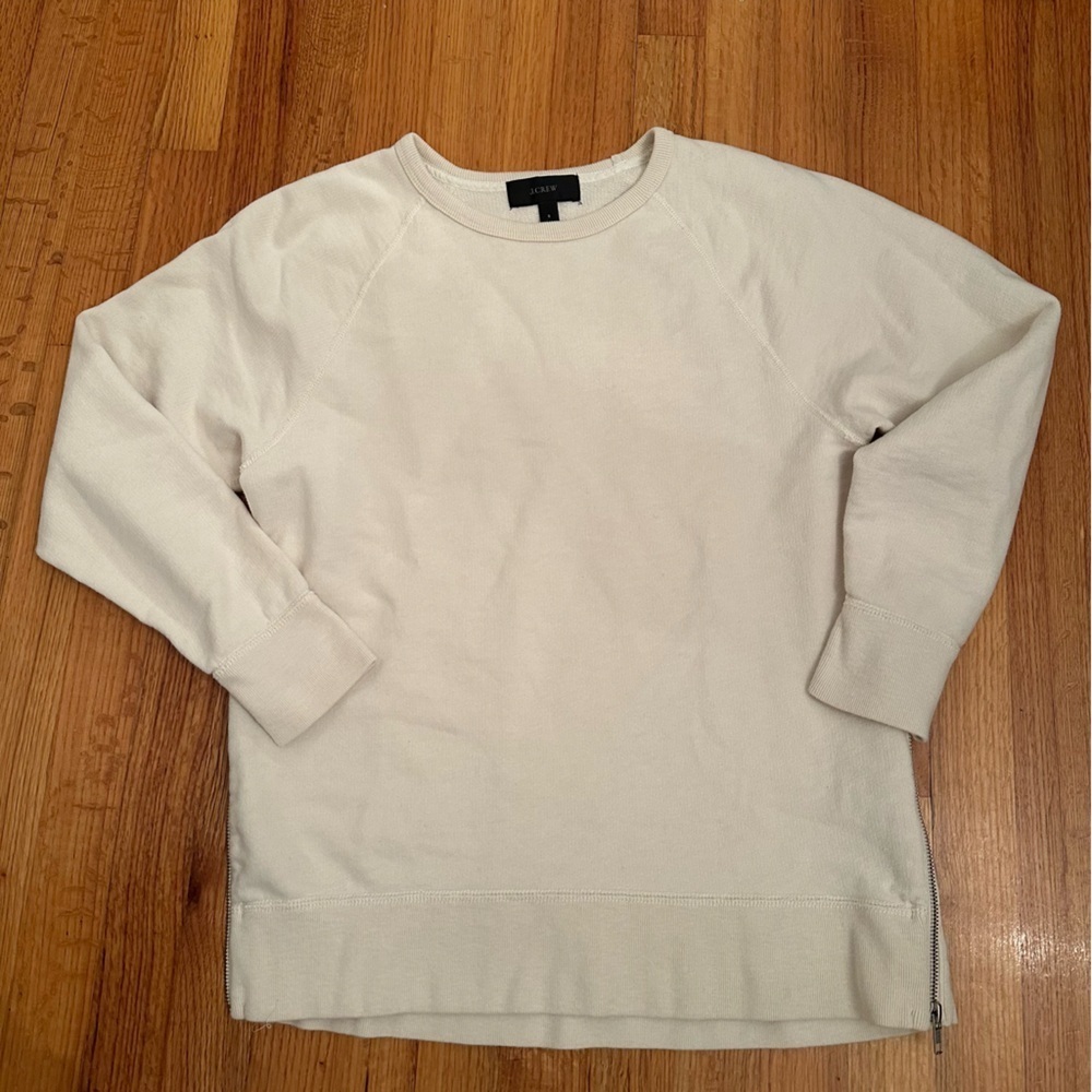 J. Crew  Women's Crew Neck Side Zip Sweatshirt Size Small (#1)
